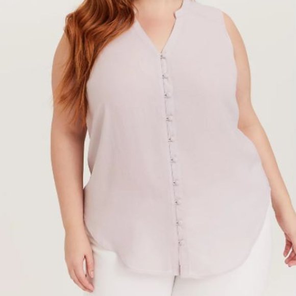 Torrid Harper Lilac Button Down Blouse - Picture 1 of 2